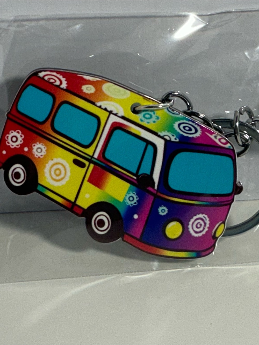 Rainbow Bus Keychain - Colorful Van